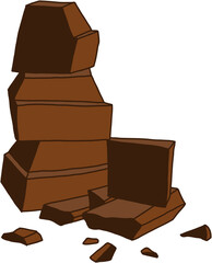 doodling freehand outline sketch drawing of a chocolate bar. 