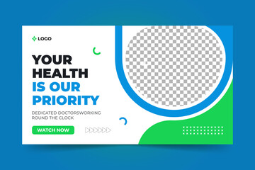 Medical healthcare thumbnail for cover design template