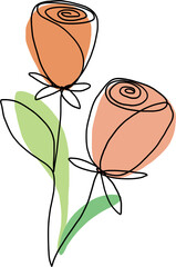 simplicity flower freehand continuous line drawing