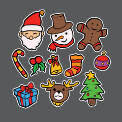 cute christmas sticker icon