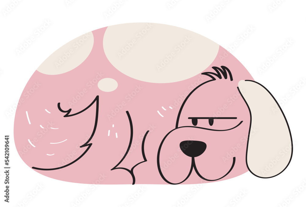 Canvas Prints pink dog lying