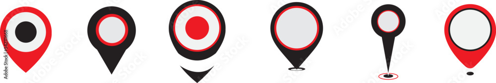 Poster set of map pin icons. modern map markers. location pin sign. vector icon isolated on white backgroun