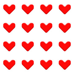 red love pattern isolated on a white background