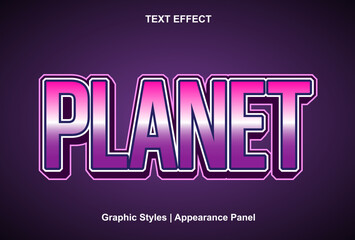 planet text effect with graphic style and editable.