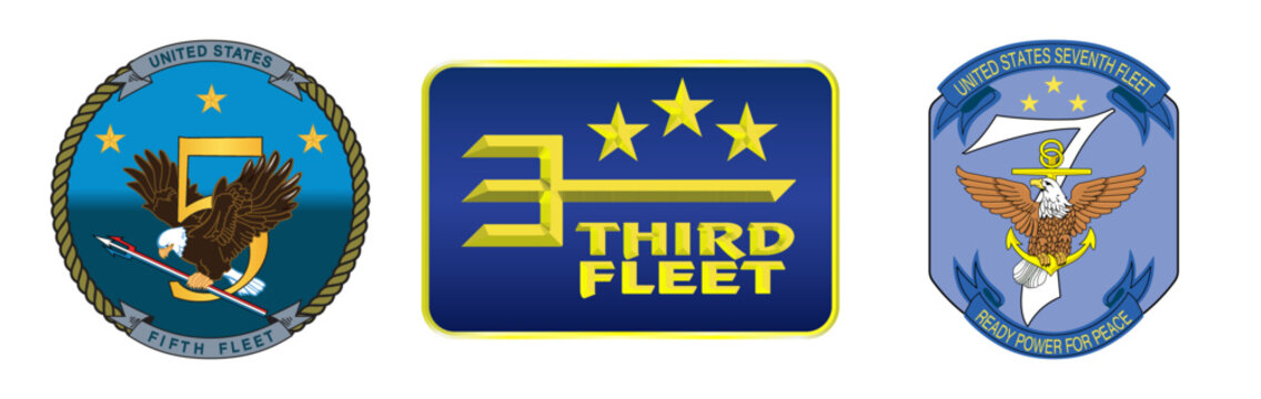 Vector Emblem Of The United States Fifth Fleet. USs Third Fleet. US Seventh Fleet Logo