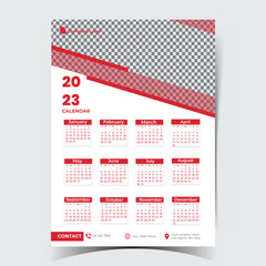 2023 Business wall calendar 2023, new year modern calendar design, a4 size one page calendar design.
