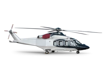 Poster Im Rahmen Luxury passenger helicopter isolated on transparent background © Dushlik