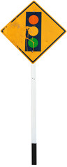 Old traffic lights sign