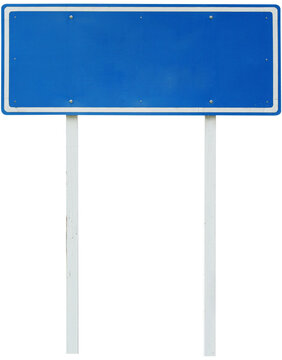 blue blank road sign