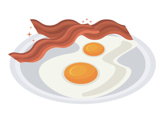 eggs and bacon frieds breakfast