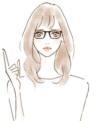 問題解決に向けて説明をする女性のイラスト　イライラとストレス