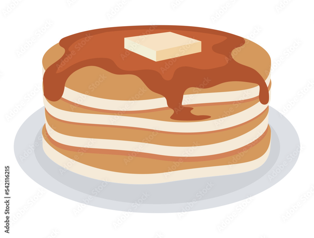 Sticker pancakes with syrup breakfast