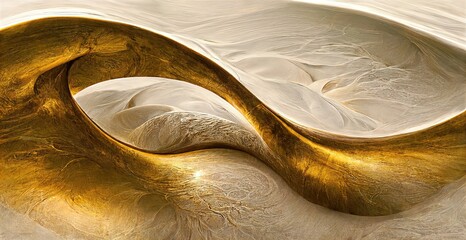 Elegant, retro and dramatic background design elements with beautiful organic curves of brown and gold, authentic and luxurious curves, fine detailing, abstract and contemporary art style - obrazy, fototapety, plakaty
