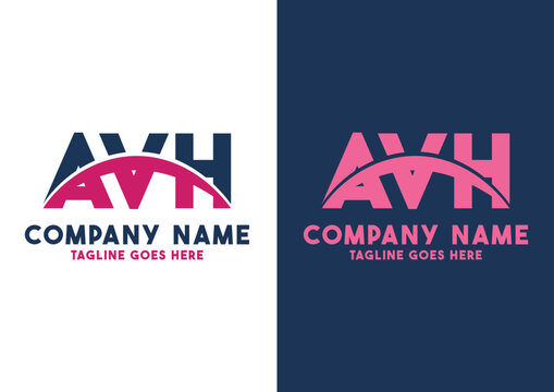 Letter AVH logo design vector template, AVH logo