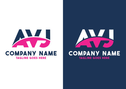 Letter AVJ logo design vector template, AVJ logo