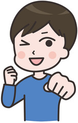 やる気のある男性のイラスト