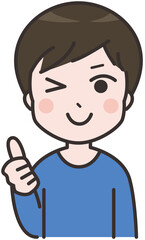 Obraz premium いいねする男性のイラスト