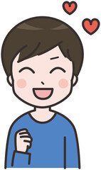  ハートが出てる男性のイラスト