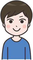  正面を向く男性のイラスト