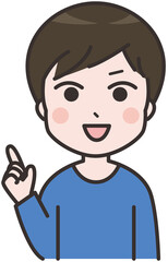  指差しする男性のイラスト