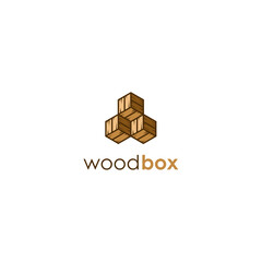 wood box logo designs vector