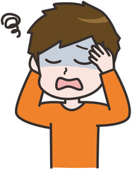 悩む男性のイラスト