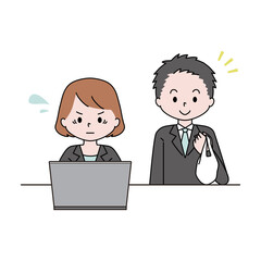 差し入れ　残業　男女