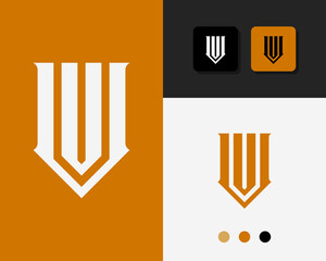 Letter U V logo design. creative minimal monochrome monogram symbol. Universal elegant vector emblem. Premium business logotype. Graphic alphabet symbol for corporate identity © JEEK