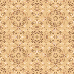 Fototapeta premium Seamless fractal pattern in vector format for printed fabrics or any other purposes. Every object is grouped base on color so the pattern is editable, tileable and easy to use.