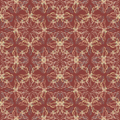 Seamless fractal pattern in vector format for printed fabrics or any other purposes. Every object is grouped base on color so the pattern is editable, tileable and easy to use.