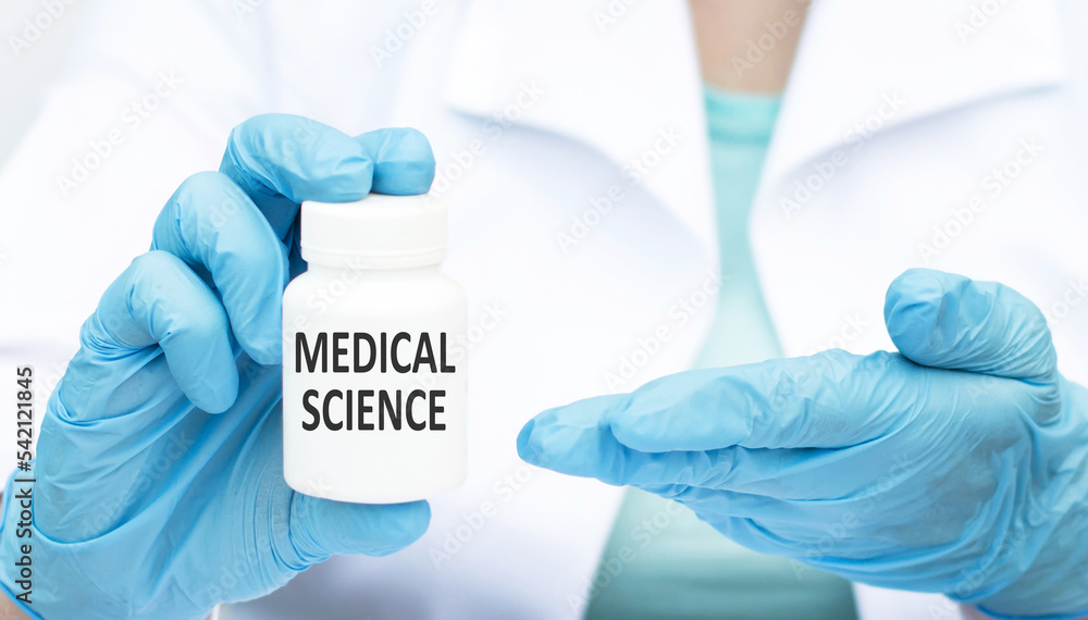 Poster establish credibility text concept write on notebook on table next to stethoscope and pills