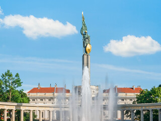 The Soviet War Memorial in Vienna (Denkmal zu Ehren der Soldaten der Sowjetarmee Hochstrahlbrunnen)...