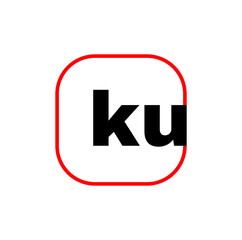 KU Compnay name initial letters icon. KU typo illustration.