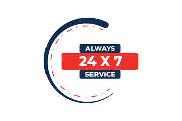 24 hour and 7 days service vector design.
