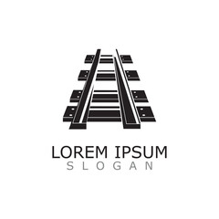 Train Track logo image railroad design template icon vector
