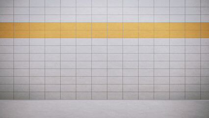 Subway station wall with tiles
