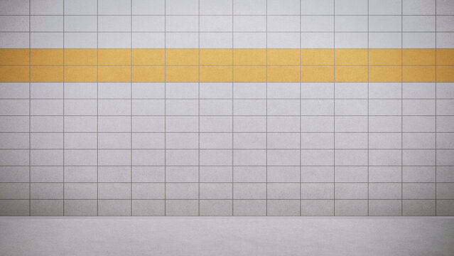 Subway station wall with tiles