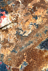 Close up photo of old rusty metal texture.