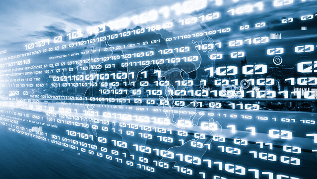 Business data analytic with tacit intelligent software making marketing strategy . Concept of smart digital transformation and technology disruption that changes global trends in new information era .