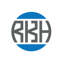 RKH letter logo design on white background. RKH creative initials circle logo concept. RKH letter design.