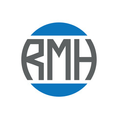 RMH letter logo design on white background. RMH creative initials circle logo concept. RMH letter design.