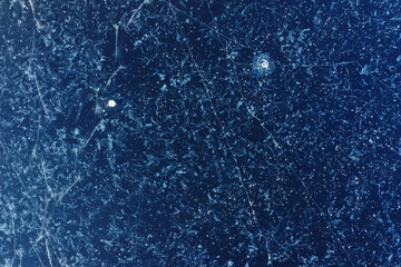 texture ice top view cracks transparent abstract background winter