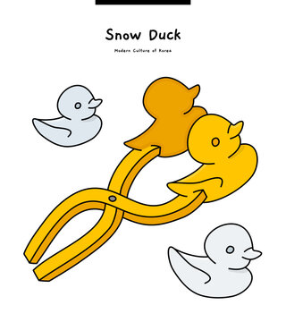 This is a "snow duck" used in winter in Korea. It is a tool to make duck shapes by lumping the eyes together.	
