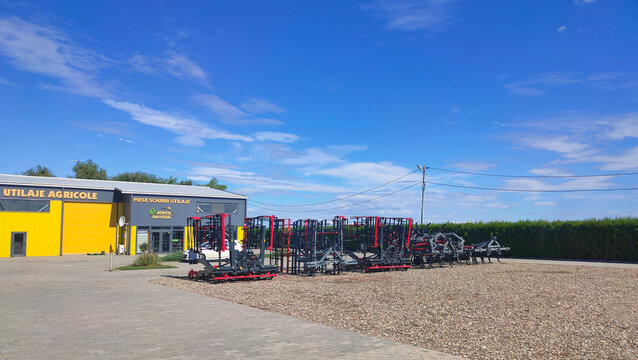 Bacau, Romania - September 12, 2022: plough equipment in Romania