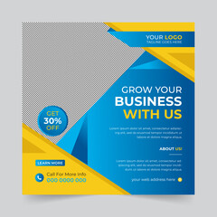 Modern digital marketing agency square social media post, Corporate banner promotion ads sales and Discount banner vector template	