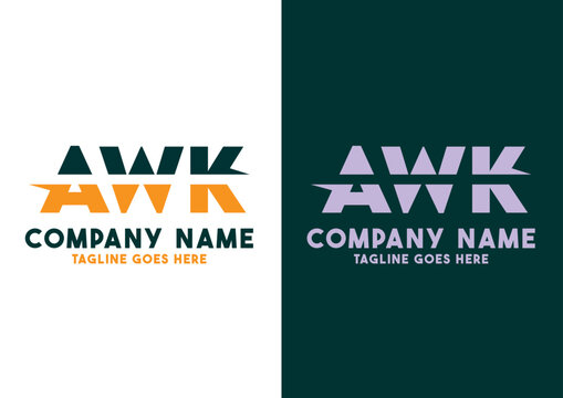 Letter AWK logo design vector template, AWK logo