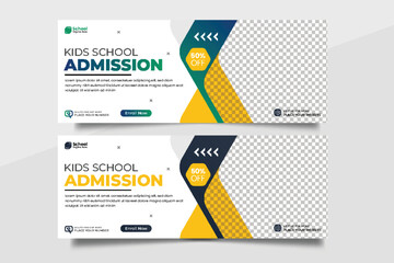 School education admission social media cover post web banner  & back to school banner and web banner