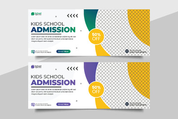 School education admission social media cover post web banner  & back to school banner and web banner