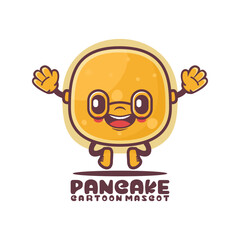 pancake cartoon mascot. food vector illustration