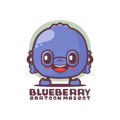 blueberry cartoon mascot. fruit vector illustration